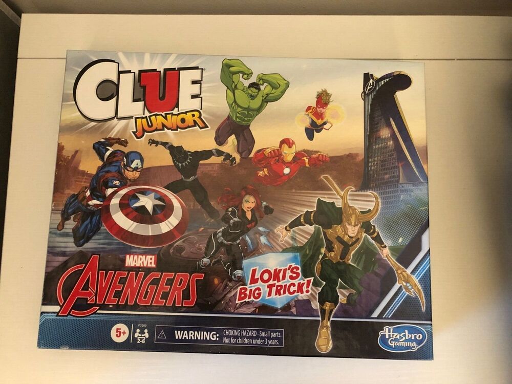 Clue Junior MARVEL AVENGERS Board Game Loki's Big Trick Hasbro Gaming